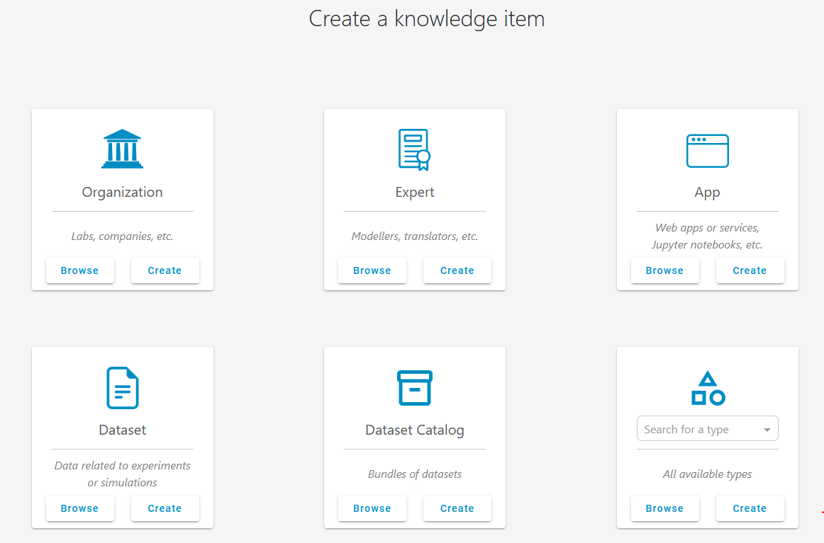 K-item creation page